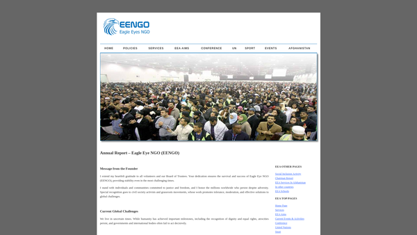Screenshot of the Eagle Eyes Ngo website