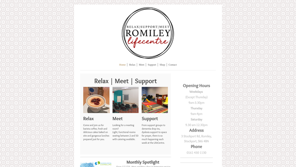 Screenshot of the Romiley Lifecentre Limited website