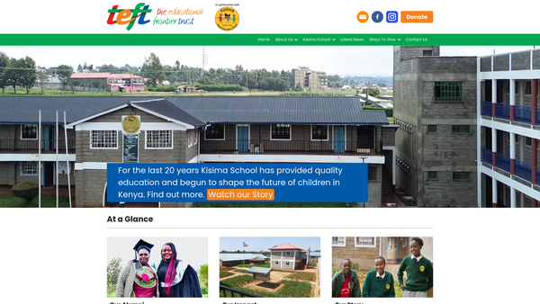 Screenshot of the The Educational Frontier Trust website