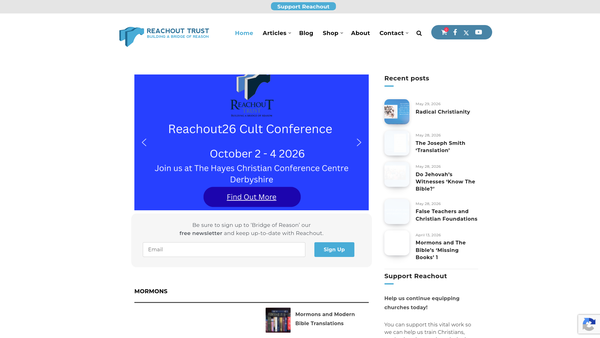 Screenshot of the Reachout Trust website