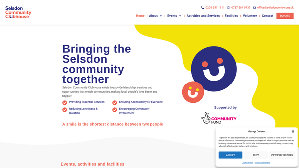 Screenshot of the The Selsdon Centre Trust website