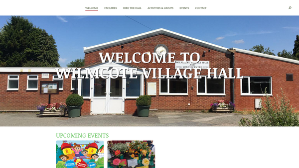 Screenshot of the Wilmcote Village Hall And Youth Centre website