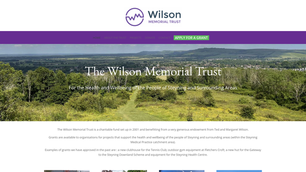 Screenshot of the The Wilson Memorial Trust website