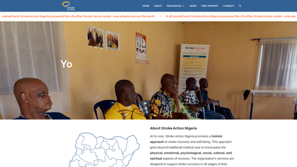 Screenshot of the Stroke Action London website