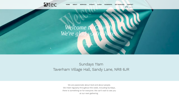 Screenshot of the Taverham Evangelical Church website