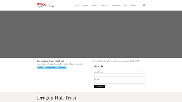 Screenshot of the Covent Garden Dragon Hall Trust website