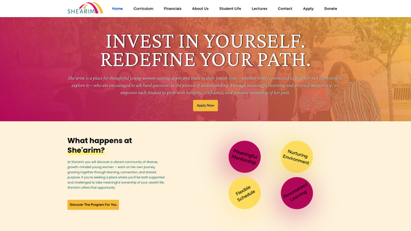 Screenshot of the Friends Of Shearim website