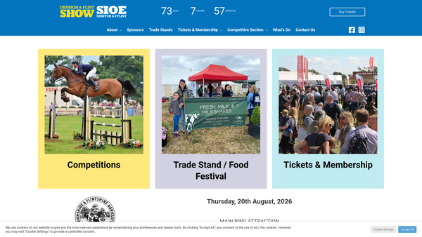 Screenshot of the The Denbighshire And Flintshire Agricultural Society Limited website