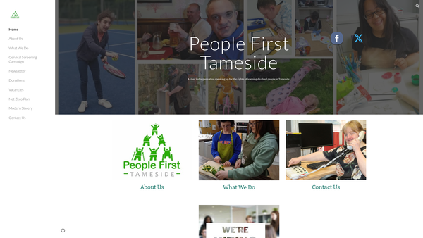 Screenshot of the People First Tameside website