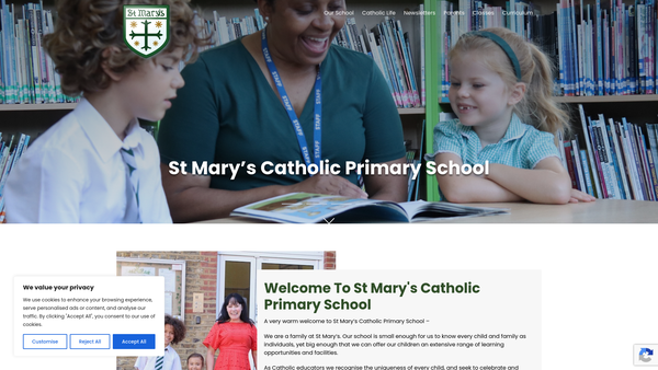 Screenshot of the St Mary's School PTA website