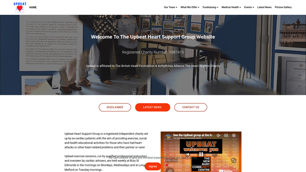 Screenshot of the Upbeat website
