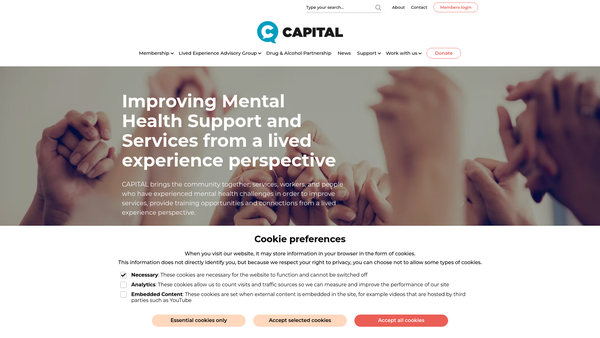 Screenshot of the Capital Project Trust website