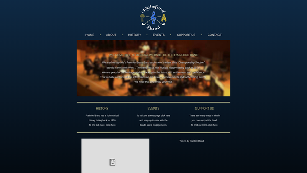 Screenshot of the Rainford Band website