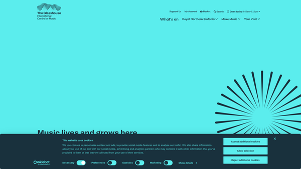 Screenshot of the North Music Trust website