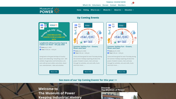 Screenshot of the Museum Of Power website