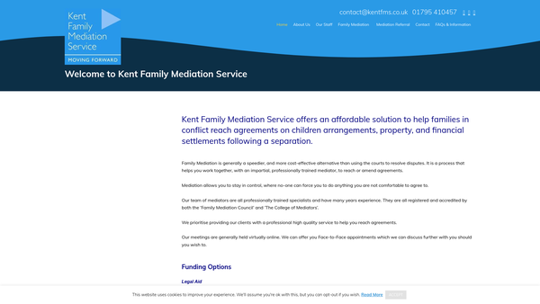 Screenshot of the Kent Family Mediation Service website