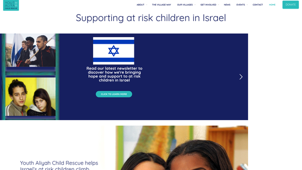 Screenshot of the Youth Aliyah Child Rescue Scholarship And Maintenance Fund website