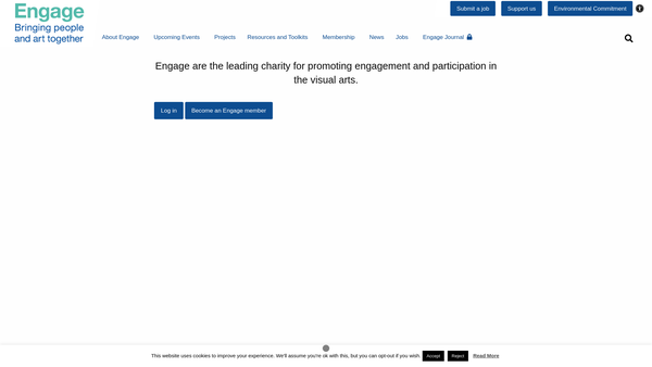 Screenshot of the National Association For Gallery Education website
