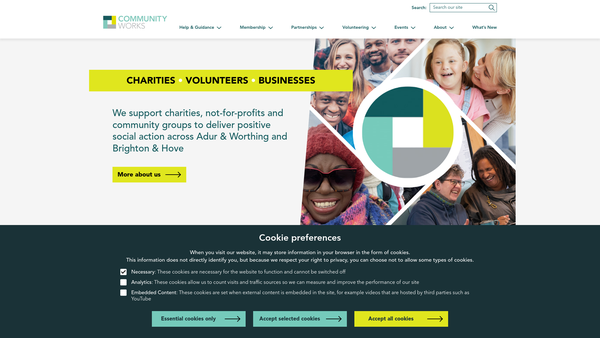 Screenshot of the Brighton & Hove Community Works website