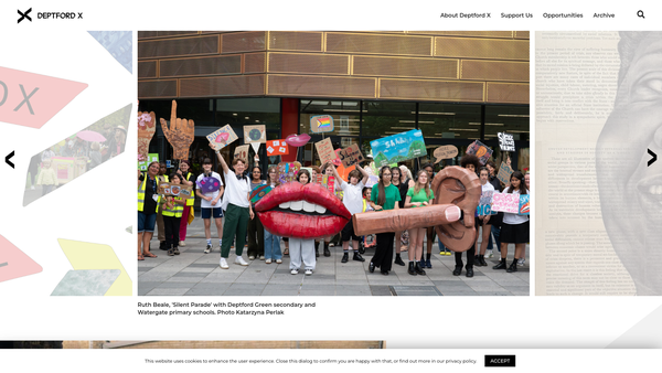 Screenshot of the Deptford X Ltd website