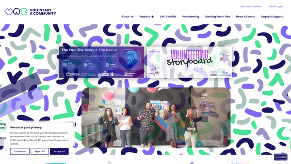 Screenshot of the Voluntary & Community website