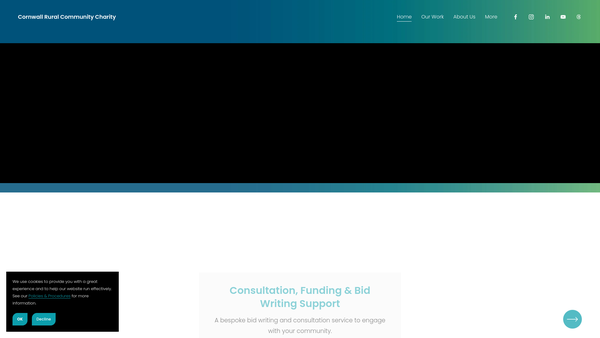 Screenshot of the Cornwall Community Development Limited website