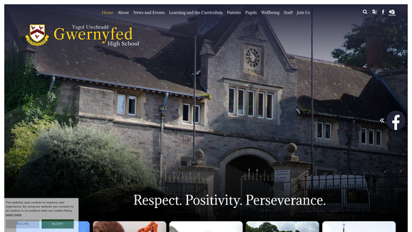 Screenshot of the Gwernyfed High School Fund website