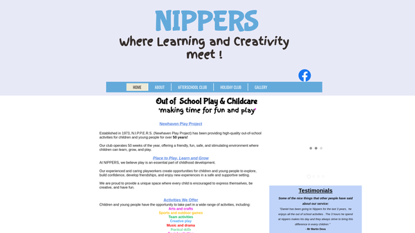 Screenshot of the Newhaven Integrated Play Project Educational And Recreational Services website