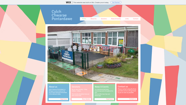 Screenshot of the Cylch Chwarae Pontardawe website