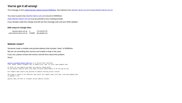 Screenshot of the Silverton School PTA website