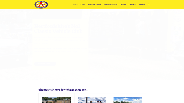 Screenshot of the Watford & District Classic Vehicle Trust Ltd website