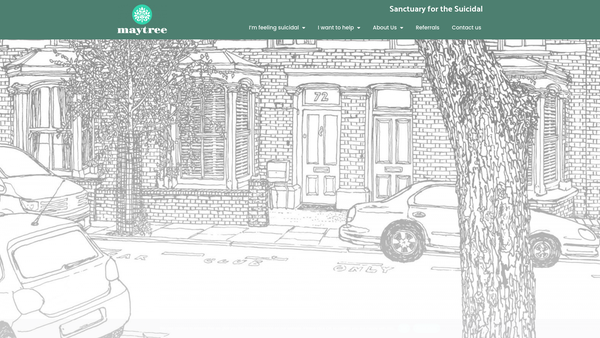 Screenshot of the The Maytree Respite Centre website