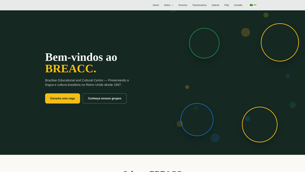 Screenshot of the Br. E. A. C. C. - Brazilian Educational And Cultural Centre website