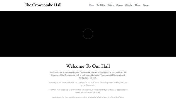 Screenshot of the The Crowcombe Hall website