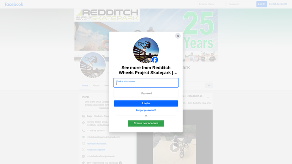 Screenshot of the Redditch Wheels Project website