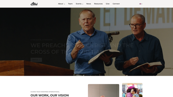Screenshot of the Church Team Ministries International website