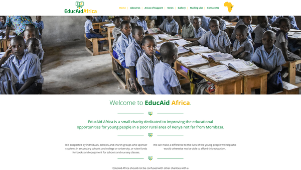 Screenshot of the Educaid Africa website