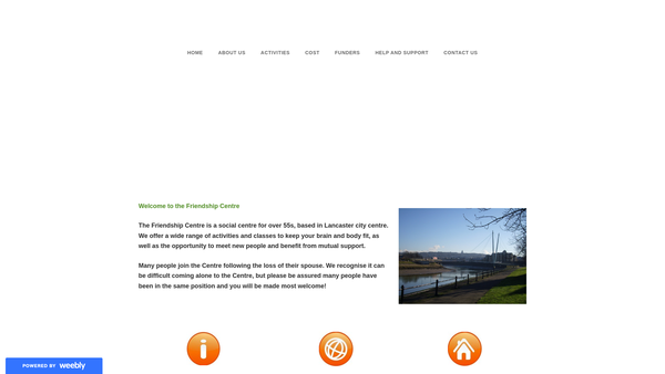 Screenshot of the The Friendship Centre website