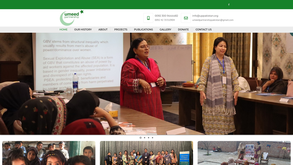 Screenshot of the The Umeed Partnership website
