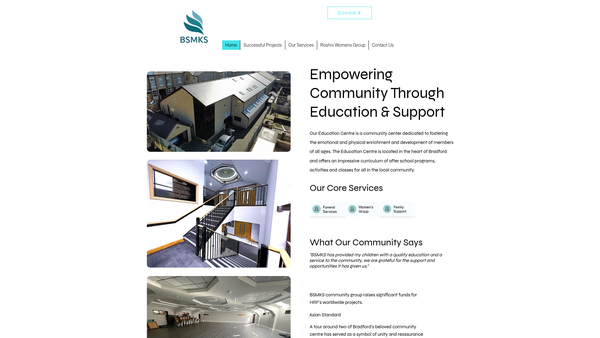 Screenshot of the The Bradford Sunni-Muslim Khalifa Society, Leeds Road website