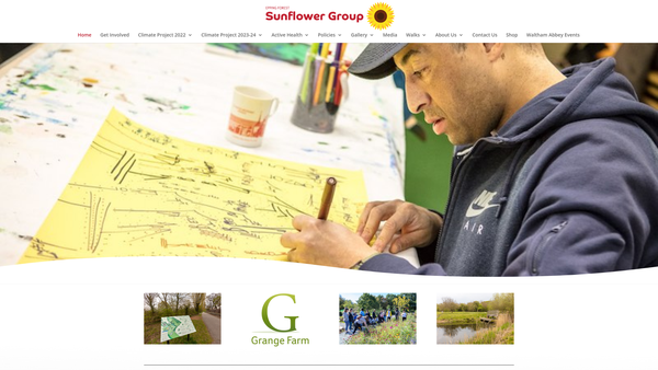 Screenshot of the The Epping Forest Sunflower Group website