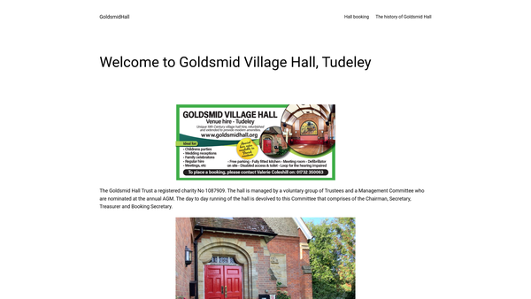 Screenshot of the The Goldsmid Hall Trust website
