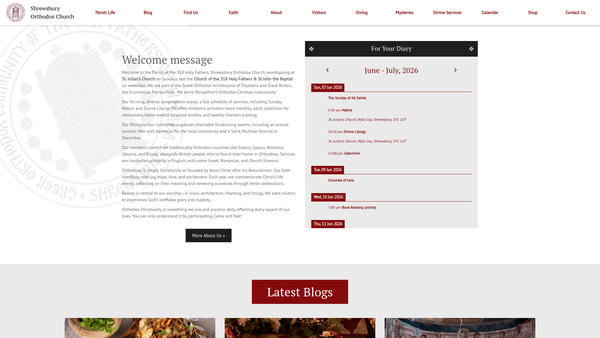 Screenshot of the Greek Orthodox Community Of The 318 Holy Fathers Of Nicea website