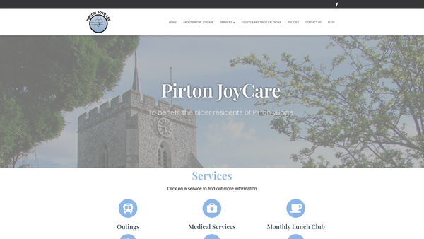 Screenshot of the Pirton Joycare website