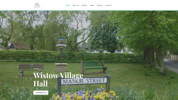 Screenshot of the Wistow Village Hall website