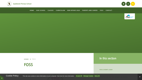 Screenshot of the Friends Of Spaldwick School website