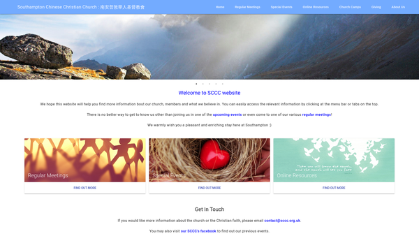 Screenshot of the Southampton Chinese Christian Church website