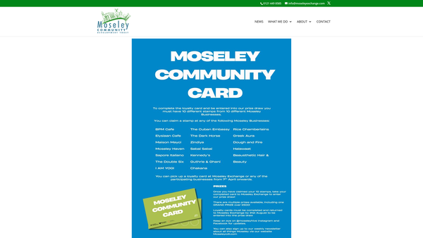 Screenshot of the Moseley Community Development Trust website