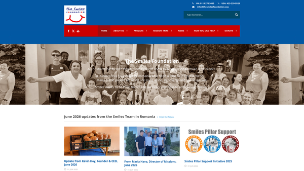 Screenshot of the The Smiles Foundation website
