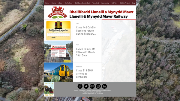 Screenshot of the Llanelli And Mynydd Mawr Railway Company Limited website